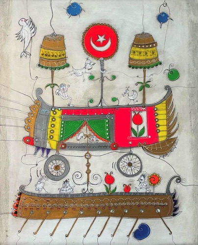 Ayfer Kalsın, 80x60 cm,
mixed media on canvas, 2023
Journey / Seyrüsefer series